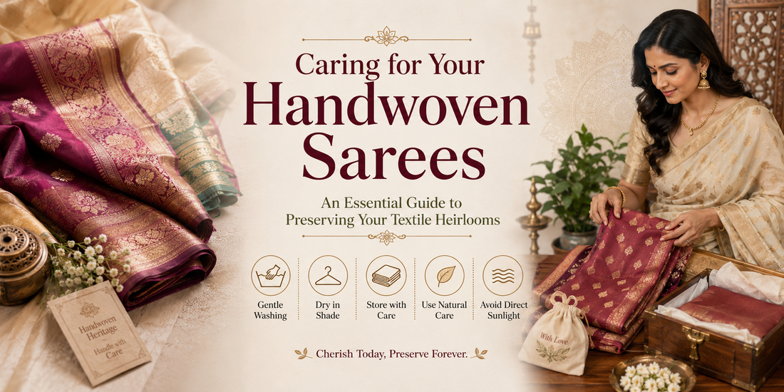 Caring for Your Handwoven Sarees — An Essential Guide to Preserving Your Textile Heirlooms