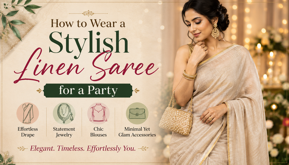 How to Wear a Stylish Linen Saree for a Party