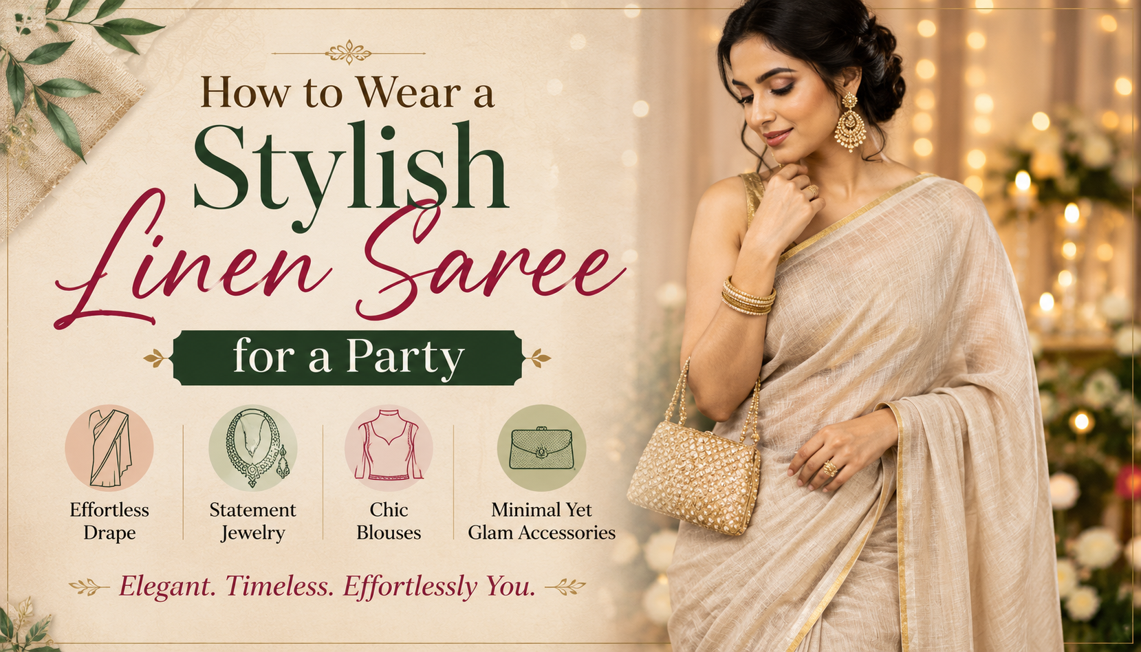 How to Wear a Stylish Linen Saree for a Party