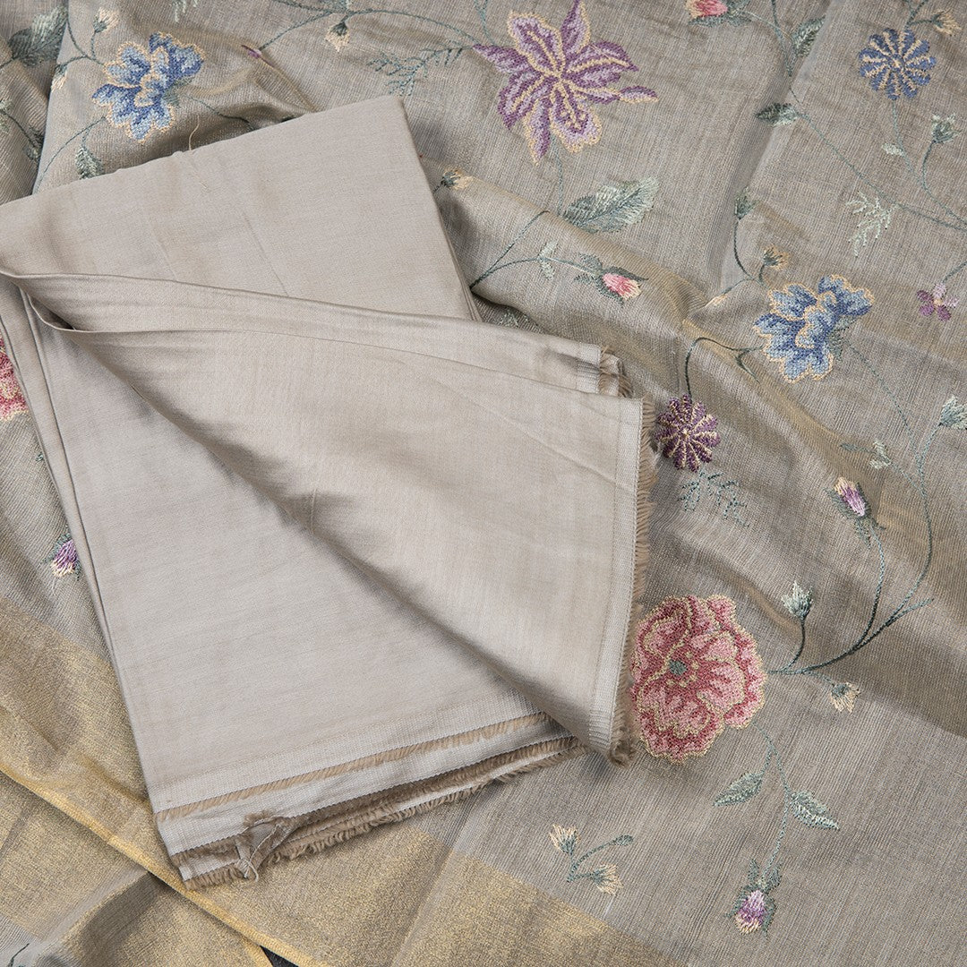 Tissue Shimmer Light Pista Green Unstitched Salwar Material With Dupatta