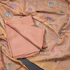 Tissue Shimmer Peach Unstitched Salwar Material With Dupatta