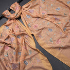 Tissue Shimmer Peach Unstitched Salwar Material With Dupatta