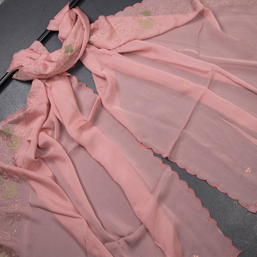 Mul Chanderi Onion Pink Unstitched Salwar Material With Dupatta 03