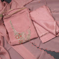 Mul Chanderi Onion Pink Unstitched Salwar Material With Dupatta 03