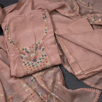 Mul Chanderi Light Onion Pink Unstitched Salwar Material With Dupatta