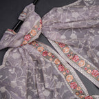 Mul Chanderi Lavender Unstitched Salwar Material With Dupatta