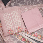 Mul Chanderi Onion Pink Unstitched Salwar Material With Dupatta 04