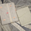 Mul Chanderi Very Light Pista Green Unstitched Salwar Material With Dupatta