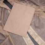 Mul Chanderi Light Brown Unstitched Salwar Material With Dupatta