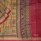 Modal Silk Multi Colour Printed Saree With Peacock Design