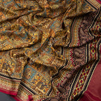 Modal Silk Multi Colour Printed Saree With Peacock Design