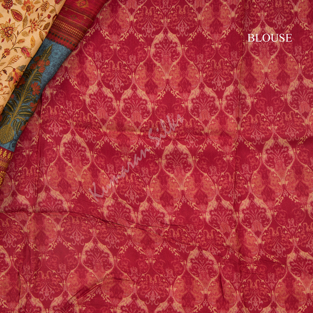 Modal Silk Sandal Floral Printed Saree 02