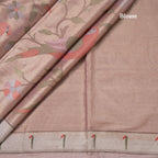 Tissue Rose Gold Thread Embroidered Saree With Tree Design