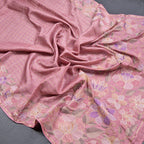 Semi Raw Silk Onion Pink Zari Checked Saree And Embroidered Border - Kumaran Silks