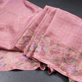 Semi Raw Silk Onion Pink Zari Checked Saree And Embroidered Border - Kumaran Silks
