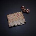 Tissue Sandal Thread Embroidered Saree With Branches Design