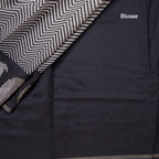 Semi Linen Cream Zig Zag Printed Saree And Zari Thread Border