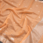 Semi Linen Peach Zari Worked Saree - Kumaran Silks