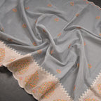 Kota Grey Saree With Applique Work - Kumaran Silks
