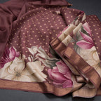 Tussar Light Maroon Printed Saree