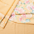 Raw Silk Sandal With Zari Buttas And Floral Border