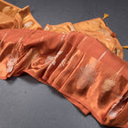 Raw Silk Rust Orange Zari Worked Saree