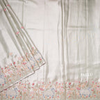 Fancy Silk Pista Green Traditional Thread Work Saree