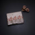 Fancy Silk Cream Stylish Thread Work Saree