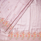 Fancy Silk Onion Pink Stylish Thread Work Saree