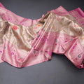Fancy Silk Light Brown Stylish Thread Work Saree With Zari Border 02