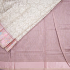 Kora Cream Saree With Satin Border