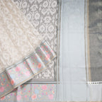 Kora Cream Saree With Satin Border 02