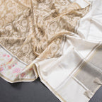 Kora Sandal Saree With Satin Border