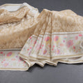Kora Sandal Saree With Satin Border