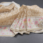Kora Sandal Saree With Satin Border