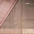 Kota Light Pink Thread Work Saree With Zari Border
