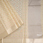 Kota Sandal Thread Work Saree With Zari Border