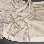 Tissue Kota Cream Thread Work Saree With Zari Border 03