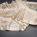 Tissue Kota Cream Thread Work Saree With Zari Border 03