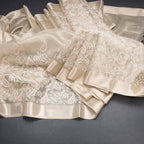 Tissue Kota Cream Thread Work Saree With Zari Border 03
