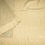 Banaras Pista Green Printed With Zari Work Saree