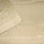 Banaras Very Light Green Zari Worked Saree