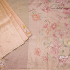 Organza Multi Colour Zari Stripes With Thread Work Saree