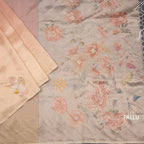Organza Multi Colour Zari Stripes With Thread Work Saree 02