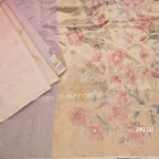 Organza Multi Colour Zari Stripes With Thread Work Saree 03