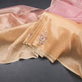Organza Multi Colour Zari Stripes With Thread Work Saree 06