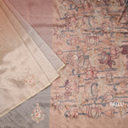 Organza Multi Colour Zari Stripes With Thread Work Saree 07