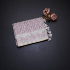 Raw Silk Light Brown Printed Saree With Floral Border - Kumaran Silks