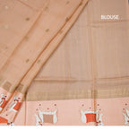 Pure Tussar Brownish Pink Saree With Zari Buttas And Printed Border