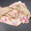 Pure Tussar Light Brown Saree With Zari Buttas And Printed Border